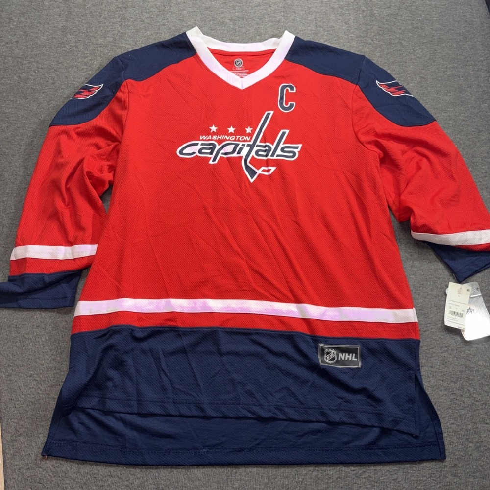 Ovechkin #8 Washington Capitals red and blue jersey NHL Large NWT - Picture 4 of 7
